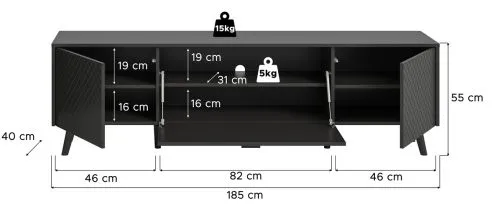 TV-Lowboard Linea | grau