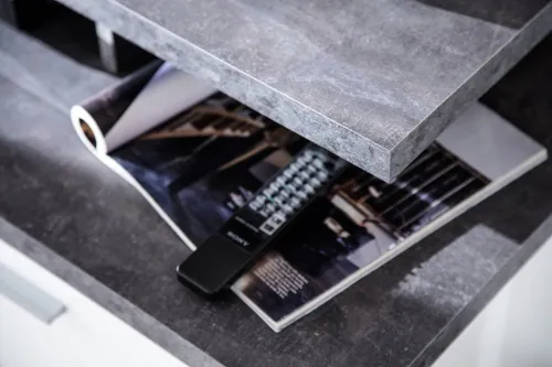 TV Lowboard Mood | weiß / Stone dunkel