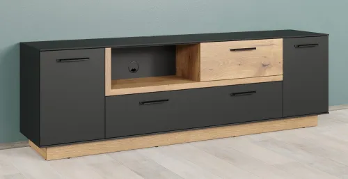 TV-Lowboard Synnax | anthrazit grau / Coast Evoke Eiche