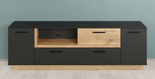 TV-Lowboard Synnax | anthrazit grau / Coast Evoke Eiche