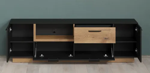 TV-Lowboard Synnax | anthrazit grau / Coast Evoke Eiche