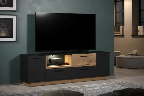 TV-Lowboard Synnax | anthrazit grau / Coast Evoke Eiche