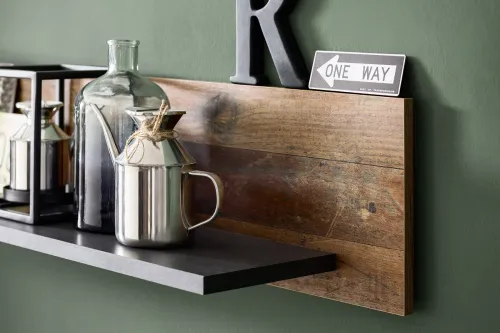 TV Lowboard & Wandboard Indy | Old Used Wood / Matera grau | 2-teilig | Shabby Look