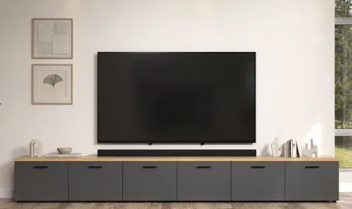 TV-Möbel Baggio | Anthrazit / Coast Evoke Oak | 3-teilig