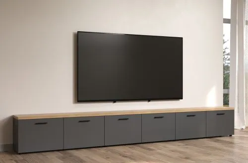 TV-Möbel Baggio | Anthrazit / Coast Evoke Oak | 3-teilig