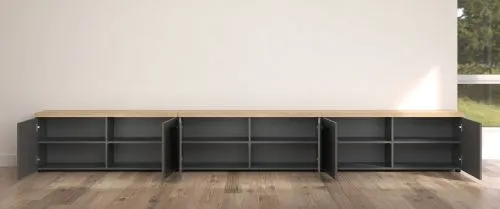 TV-Möbel Baggio | Anthrazit / Coast Evoke Oak | 3-teilig