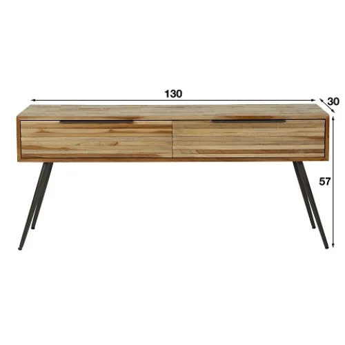 TV-Möbel Hanabi | mit Schubkästen | Teak Massivholz | verwittert