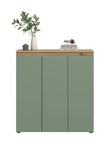 Universalschrank Scarpa | 105 x 110cm | Smoke green / Evoke Eiche