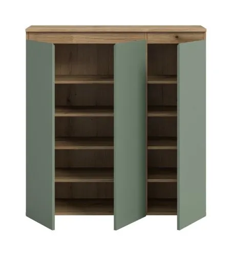 Universalschrank Scarpa | 105 x 110cm | Smoke green / Evoke Eiche