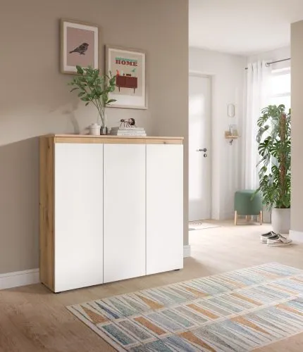 Universalschrank Scarpa | 105 x 110cm | weiß / Evoke Eiche