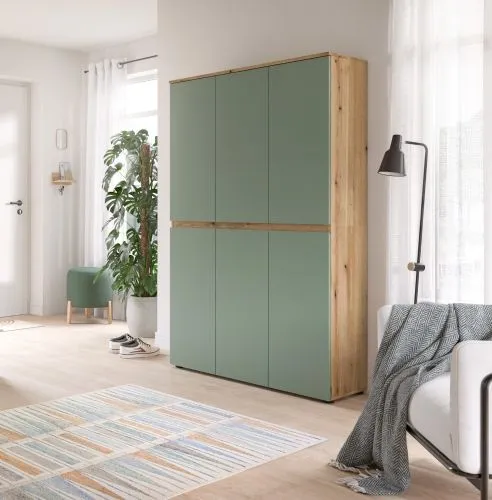 Universalschrank Scarpa | 105 x 175cm | Smoke green / Evoke Eiche
