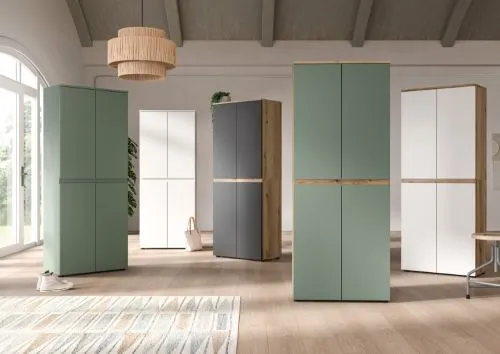 Universalschrank Scarpa | 70 x 175cm | Smoke green / Evoke Eiche