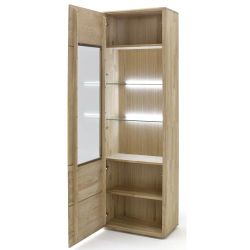 Vitrine 1 Ravello | Balkeneiche Bianco | LED Beleuchtung