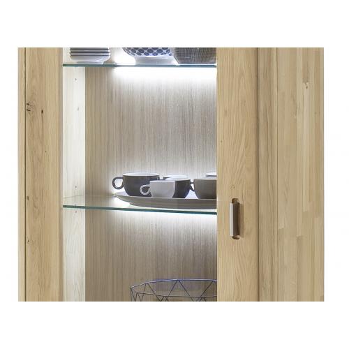 Vitrine 1 Ravello | Balkeneiche Bianco | LED Beleuchtung