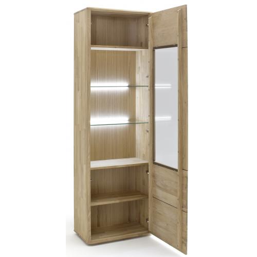 Vitrine 2 Ravello | Balkeneiche Bianco | LED Beleuchtung