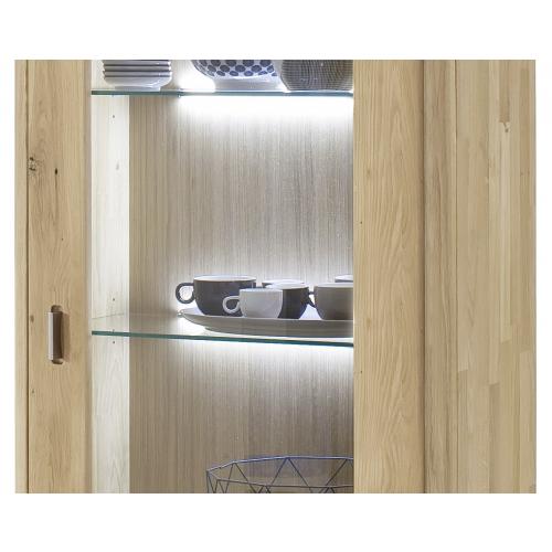 Vitrine 2 Ravello | Balkeneiche Bianco | LED Beleuchtung