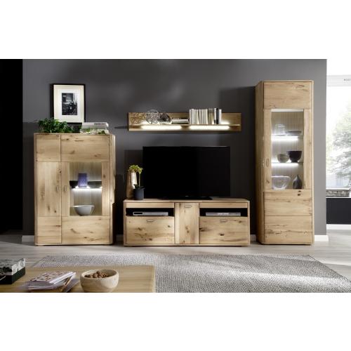 Vitrine 2 Ravello | Balkeneiche Bianco | LED Beleuchtung