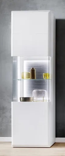 Vitrine Amora | weiß matt | mit LED Band. ca. 240 cm