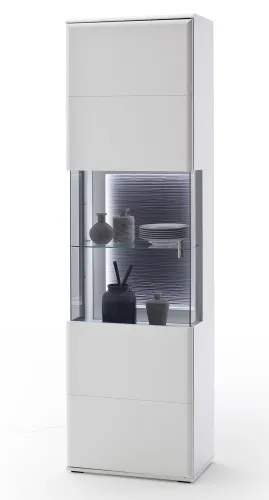 Vitrine Amora | weiß matt | mit LED Band. ca. 240 cm