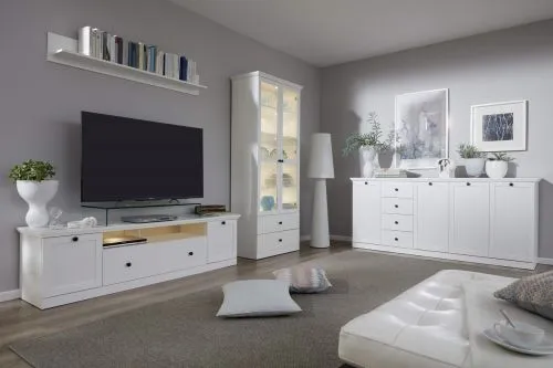 Vitrine Baxter | Landhausstil | weiß | LED Beleuchtung