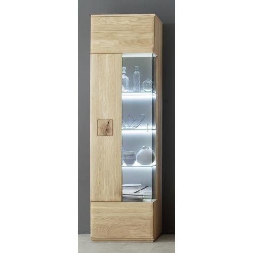 Vitrine Bologna | Eiche Bianco | LED Beleuchtung