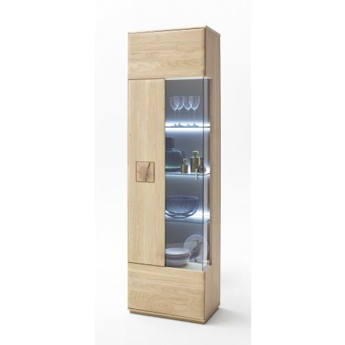 Vitrine Bologna | Eiche Bianco | LED Beleuchtung