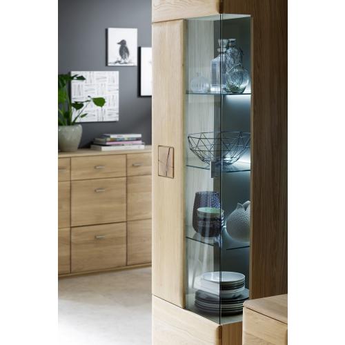 Vitrine Bologna | Eiche Bianco | LED Beleuchtung