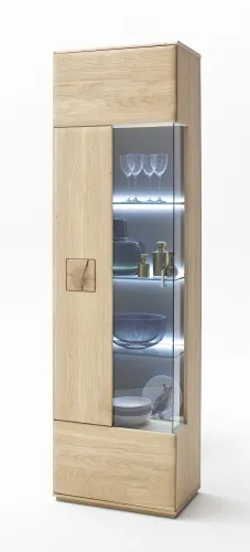 Vitrine Bologna | Eiche Bianco | ohne Beleuchtung