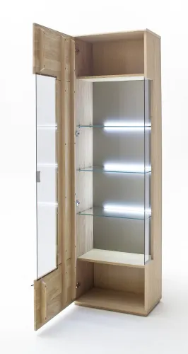 Vitrine Bologna | Eiche Bianco | ohne Beleuchtung