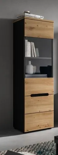 Vitrine Canu | Artisan / Basalt Grau ohne Beleuchtung