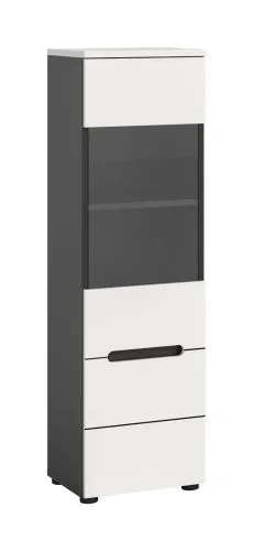 Vitrine Canu | weiß / Basalt Grau