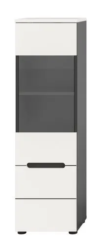 Vitrine Canu | weiß / Basalt Grau ohne Beleuchtung