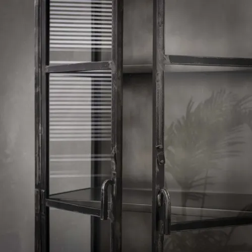 Vitrine Edfu | Glas & Metall | Vintage anthrazit