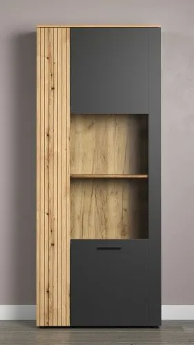 Vitrine Esteban 1 | Anthrazit / Coast Evoke Oak