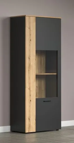 Vitrine Esteban 1 | Anthrazit / Coast Evoke Oak