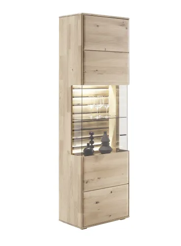 Vitrine Girona | Ast / Balkeneiche | ohne Beleuchtung