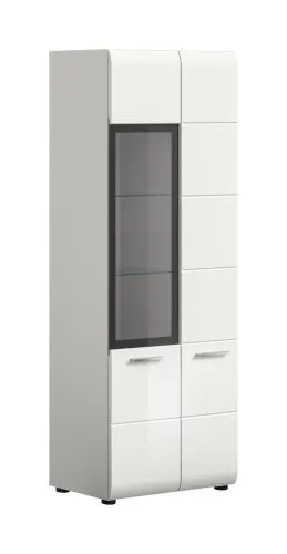 Vitrine Ice 2 | mit 2 Glasböden | weiß / schwarz