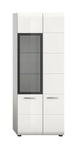 Vitrine Ice 2 | mit 2 Glasböden | weiß / schwarz