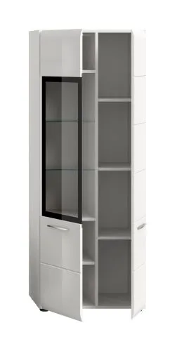 Vitrine Ice 2 | mit 2 Glasböden | weiß / schwarz