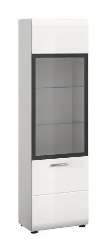 Vitrine Ice | mit 2 Glasböden | weiß / schwarz