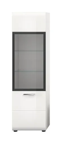 Vitrine Ice | mit 2 Glasböden | weiß / schwarz