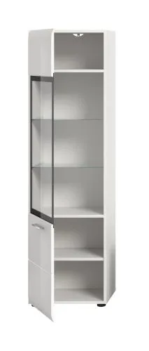 Vitrine Ice | mit 2 Glasböden | weiß / schwarz