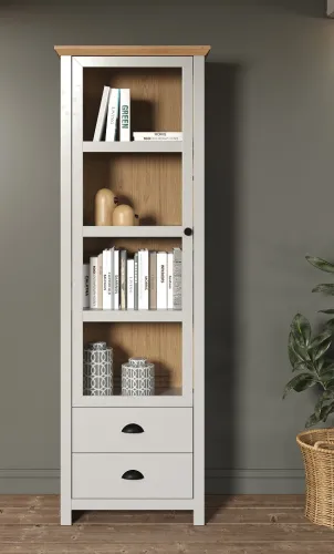 Vitrine Landside | Landhausstil | Lichtgrau / Artisan Eiche