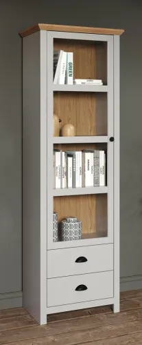 Vitrine Landside | Landhausstil | Lichtgrau / Artisan Eiche