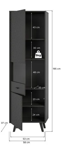Vitrine Linea | grau