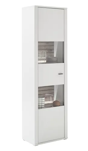 Vitrine Louisiana | Modern White | mit Beleuchtung