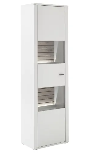 Vitrine Louisiana | Modern White | mit Beleuchtung