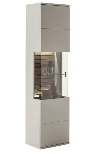 Vitrine Lüttich | Basalt / Wotan Eiche | optional LED Beleuchtung