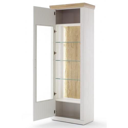 Vitrine Madrid | Landhaus | Pinie Aurelio/ Grandson Oak | LED Beleuchtung