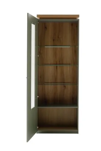 Vitrine Moniz | Salbei grün / Eiche Evoke | ohne Beleuchtung